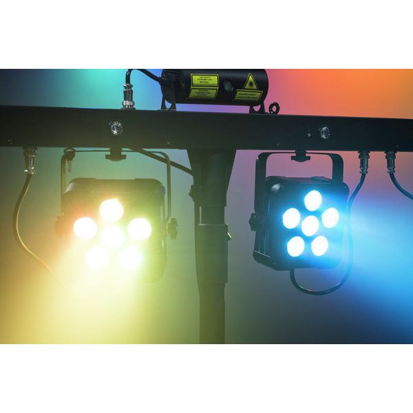 Derby-Effekt, Strobe und Laser in einem Gerät – Partylicht XL von BassModus Veranstaltungstechnik