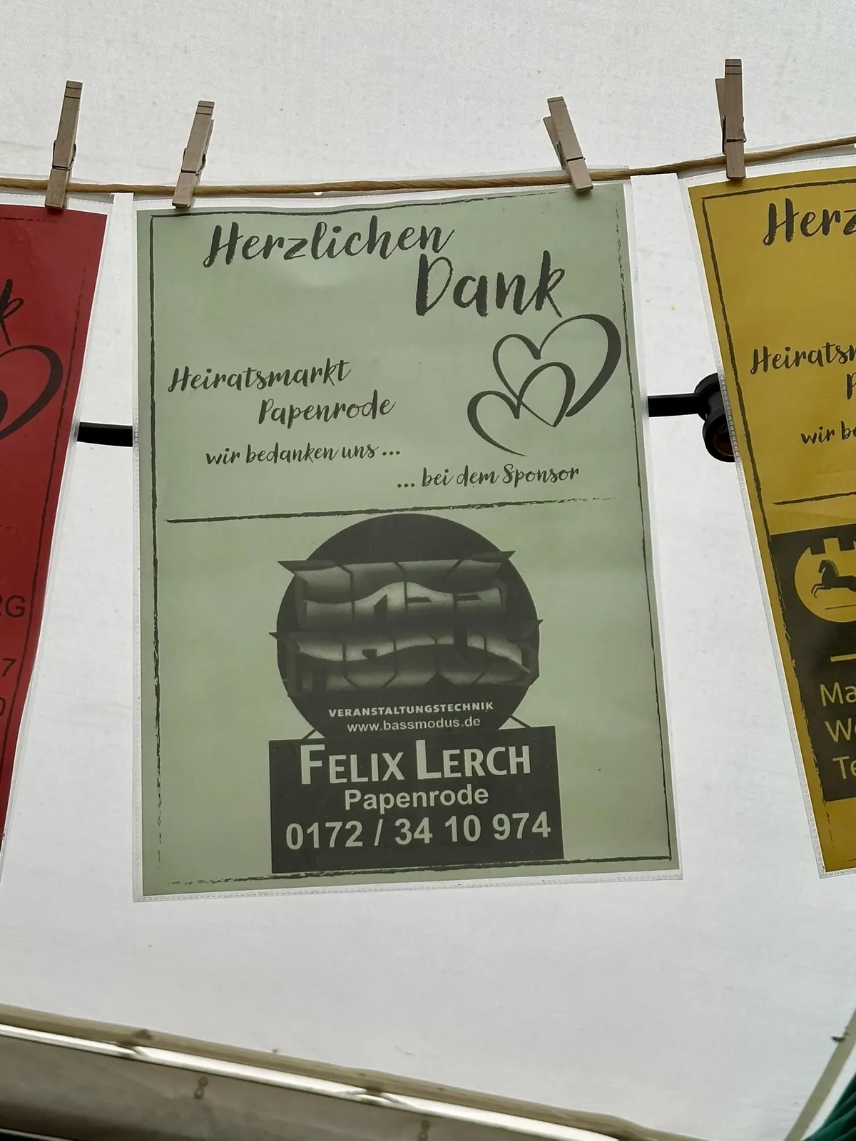 Dankesplakat beim Schützenfest Papenrode